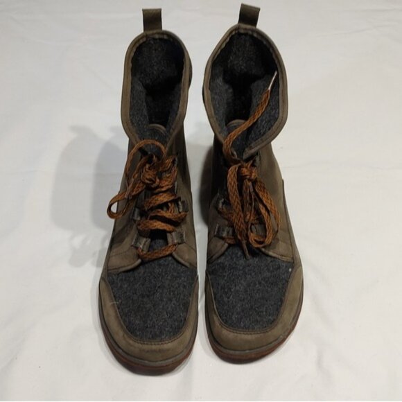 Chaco Barbary Nickel Gray Wool Leather Waterproof Boots 10.5 - Picture 4 of 9